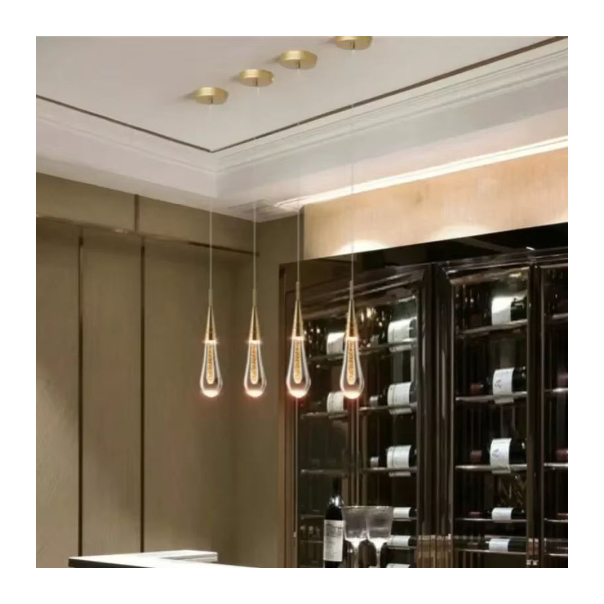 Z ZOSIMIO LIGHT Moderner LED Kronleuchter mit Glas-Wassertropfen und Kristall-Blasen für Esszimmer, Schlafzimmer oder Cafe - Bild 5