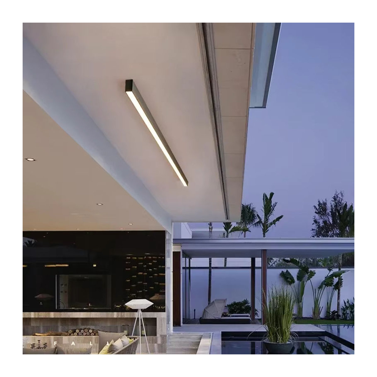 Z ZOSIMIO LIGHT Wandleuchte in Schwarz, minimalistisches Design, regendichte Outdoor-Streifenlampe für Garten und Eingangsbereich - Bild 4