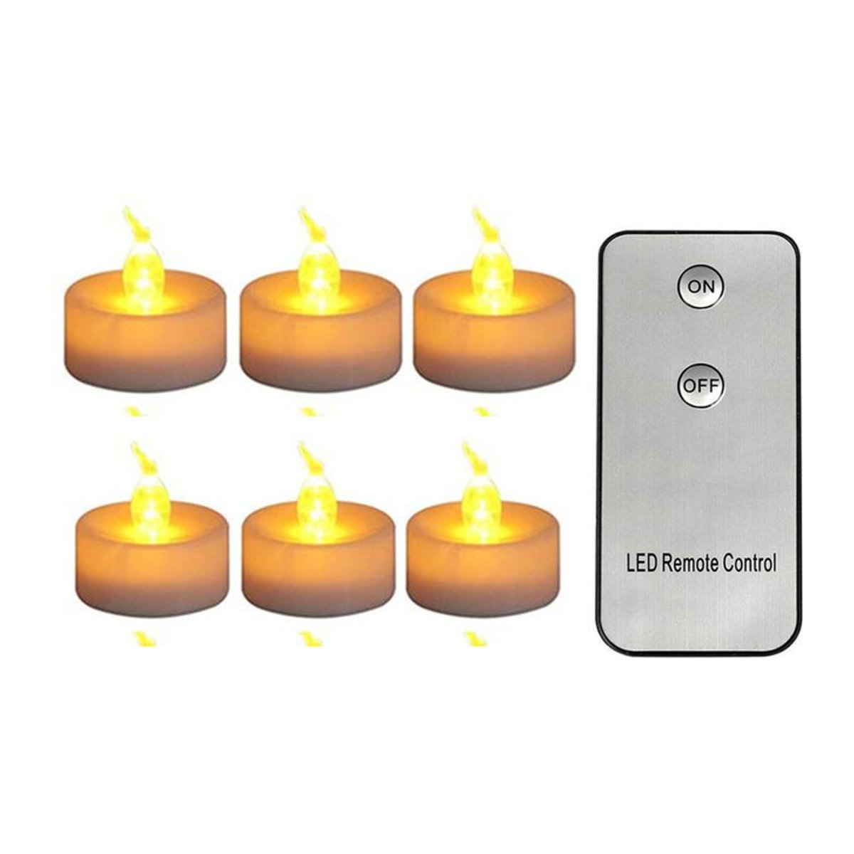 Zabicat Flammenlose Teelichter mit Fernbedienung, batteriebetrieben, gelbes flackerndes Licht, 3 Stück - Bild 1
