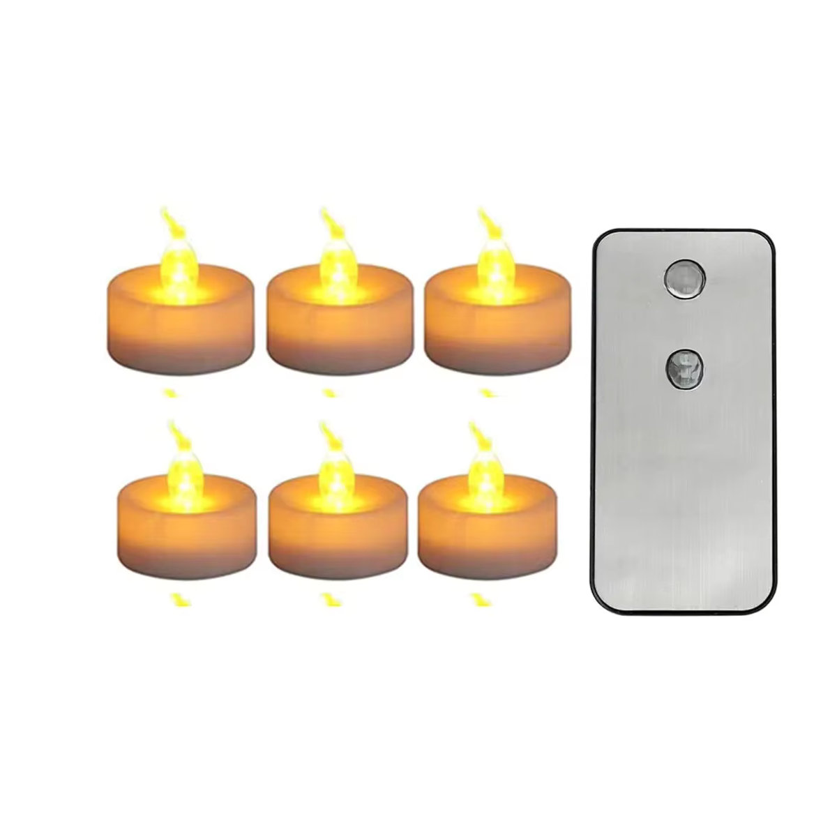 Zabicat Flammenlose Teelichter mit Fernbedienung, batteriebetrieben, gelbes flackerndes Licht, 3 Stück - Bild 7