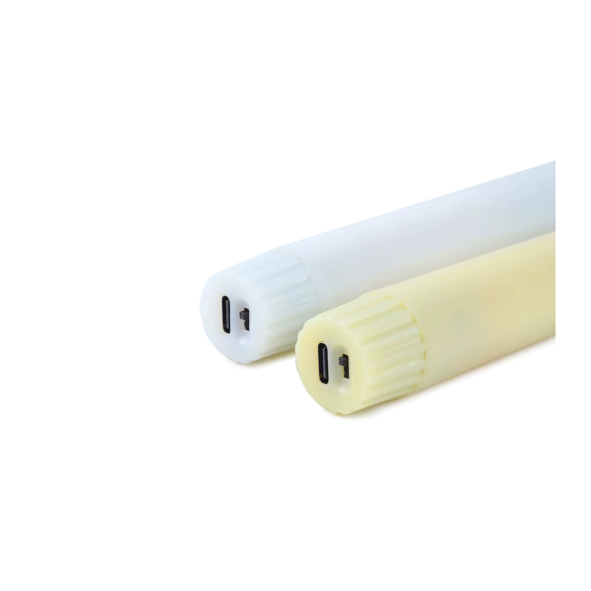 Zabicat LED Stabkerzen mit Fernbedienung, flammenlose dekorative Kerzen in Weiß, USB-aufladbar, Höhe: 25,4 cm - Bild 2
