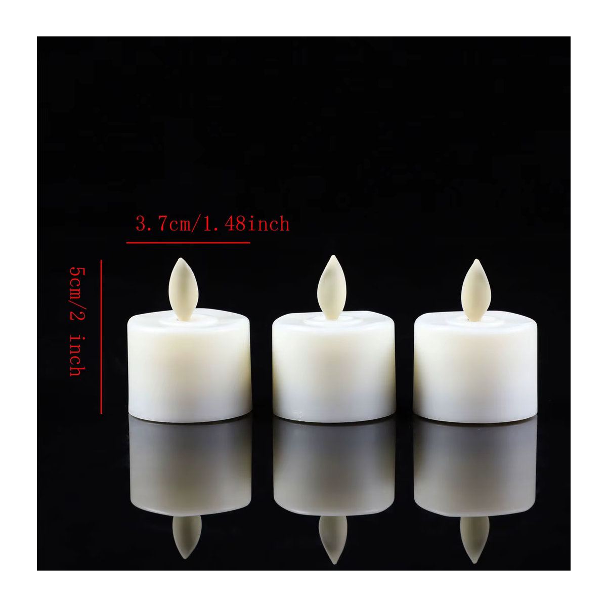 Zabicat Wiederaufladbare Elektrische Teelichter mit beweglichem Docht und Fernbedienung, Weiß, mit Timer und USB-Ladefunktion - Bild 2