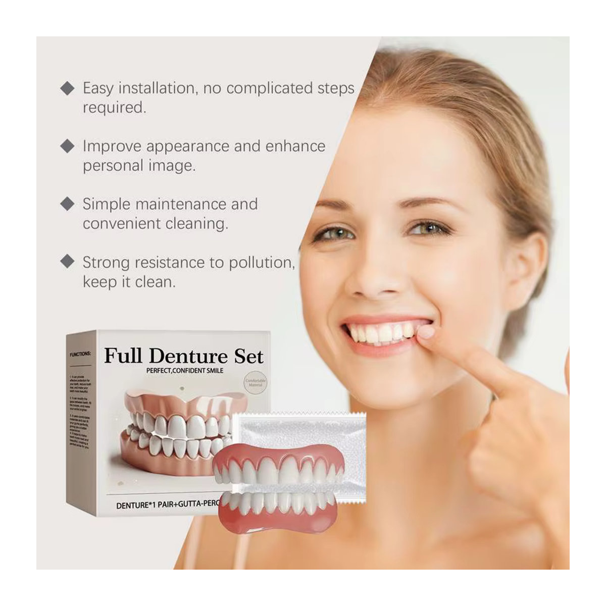 Zahnmodell für das Dentaltraining mit abnehmbaren Zähnen in Weiß zur Demonstration von Kieferorthopädie und Prothesenmodifikation - Bild 3