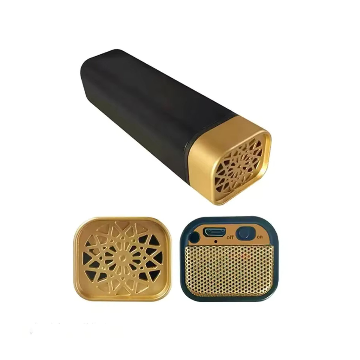 ZAIXIAO Elektrischer Weihrauchbrenner USB Wiederaufladbar Gold Metall Bakhoor Aroma Diffusor Orientalisch - Bild 3
