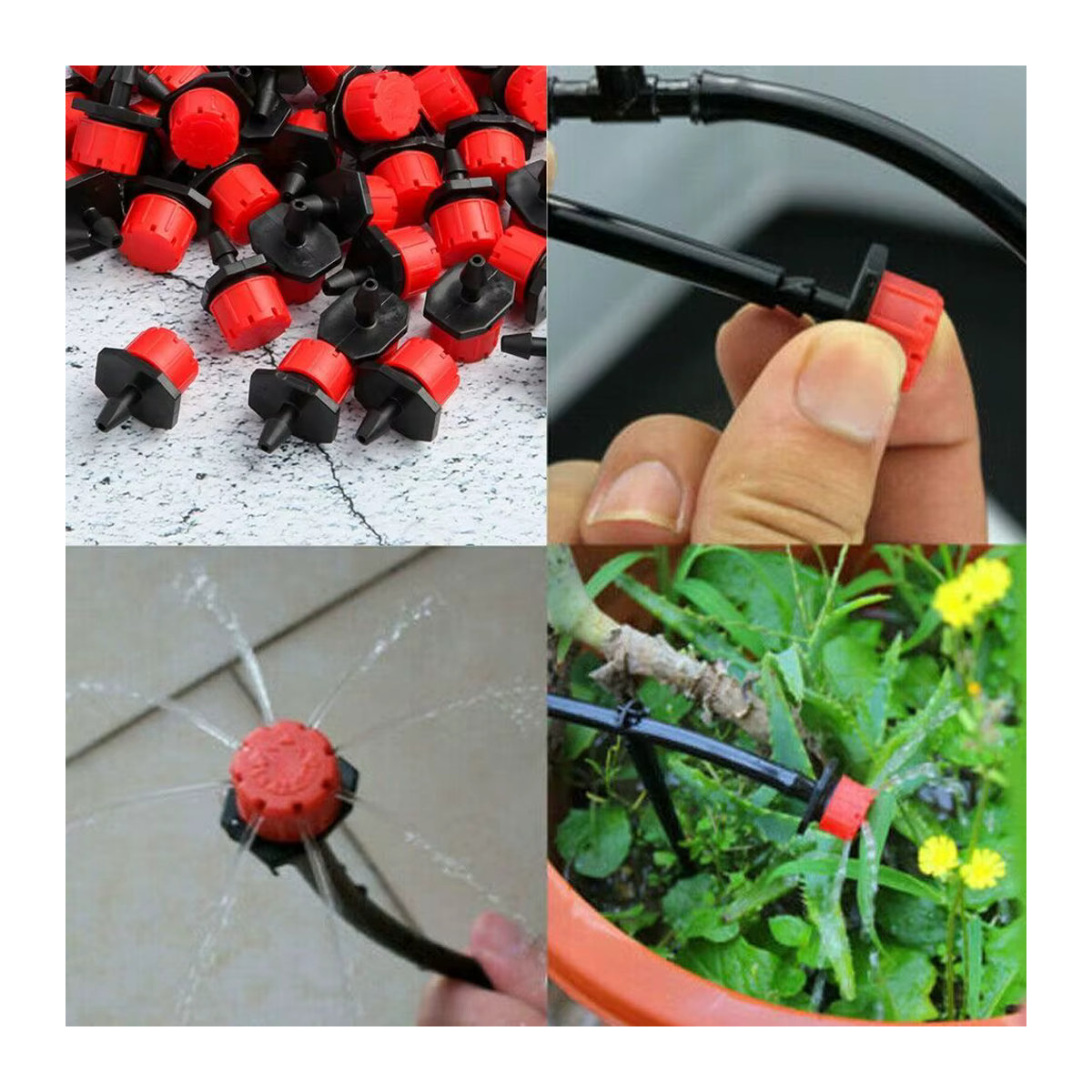 ZANJIU 100-teiliges einstellbares Mikrotropfbewässerungs-Set mit Emitter-Tropfern für dein Bewässerungssystem - Bild 4