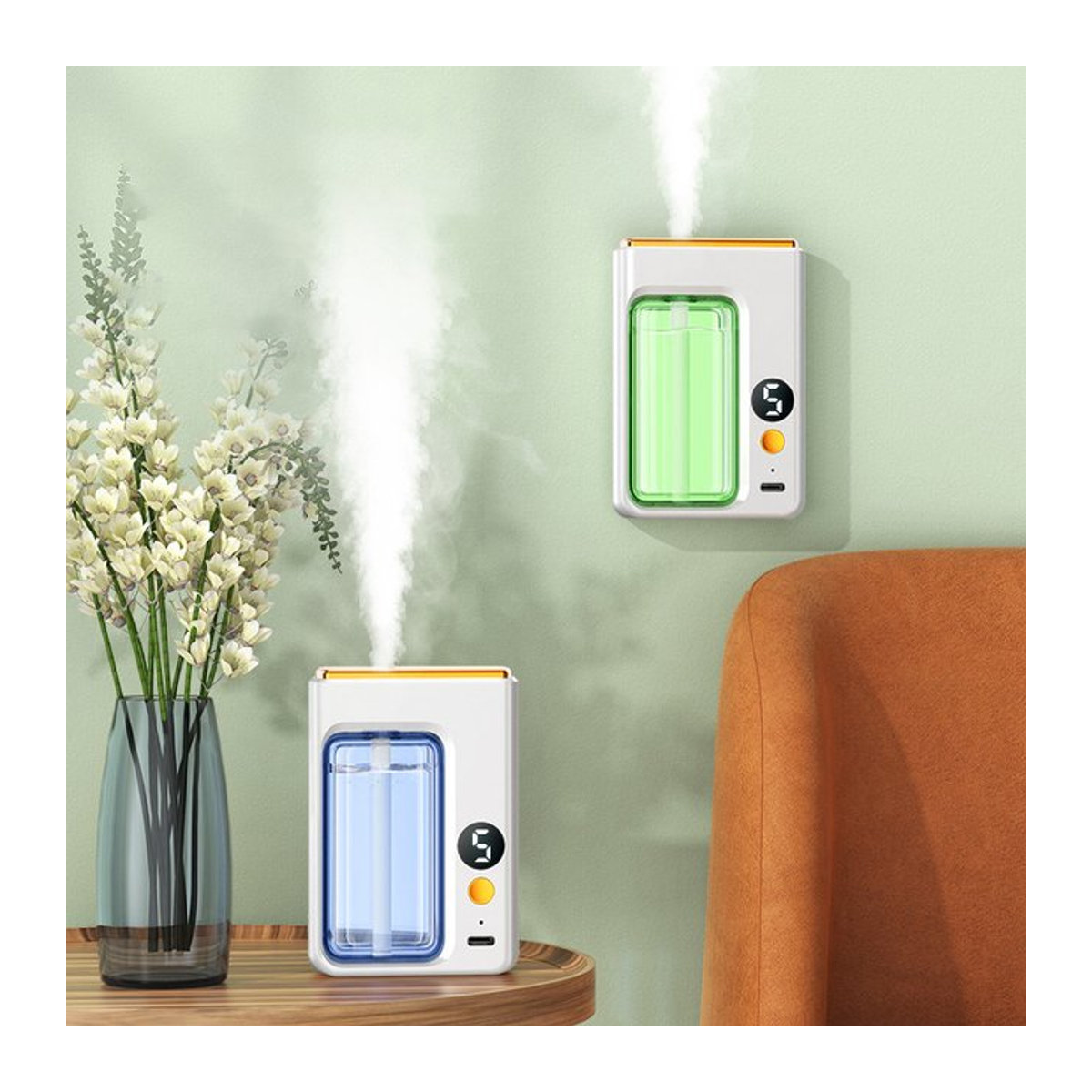 ZAOXI Smart Aromatherapie Öl Diffusor mit Display, USB elektrischer Luftreiniger und Lufterfrischer für Zuhause und Badezimmer, Weiß, 40ml - Bild 1