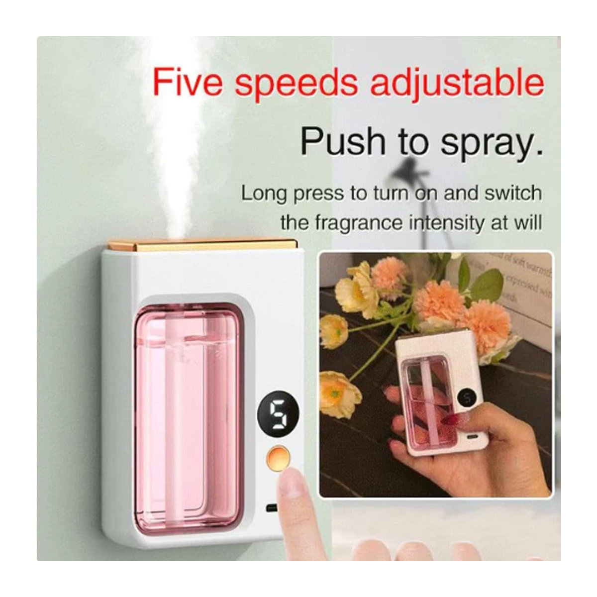 ZAOXI Smart Aromatherapie Öl Diffusor mit Display, USB elektrischer Luftreiniger und Lufterfrischer für Zuhause und Badezimmer, Weiß, 40ml - Bild 3