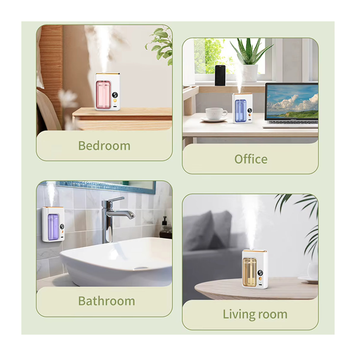 ZAOXI Smart Aromatherapie Öl Diffusor mit Display, USB elektrischer Luftreiniger und Lufterfrischer für Zuhause und Badezimmer, Weiß, 40ml - Bild 5