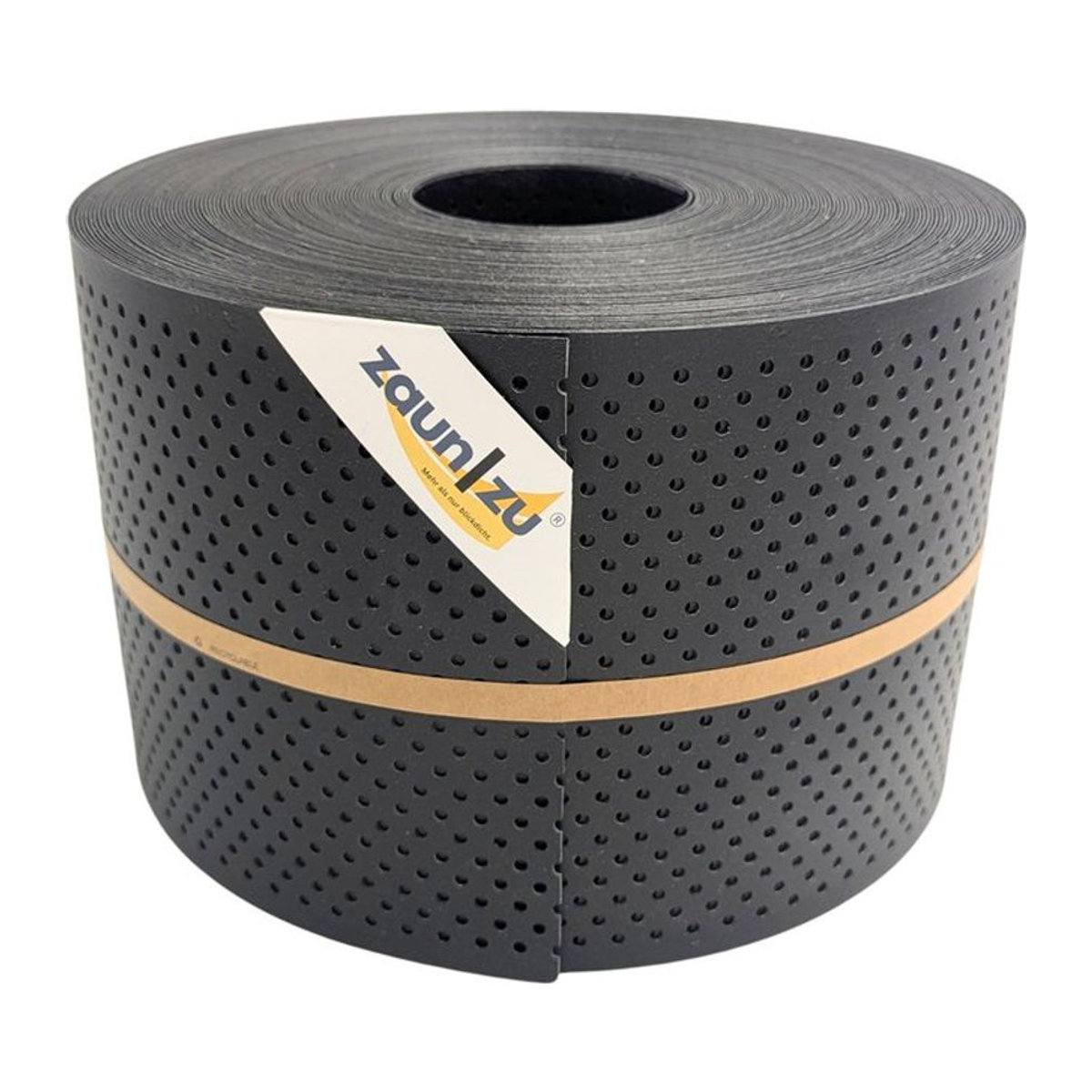 zaun zu® Sichtschutzstreifen Polyal ECO Gelocht Schwarz 50m aus Kunststoff - Bild 1