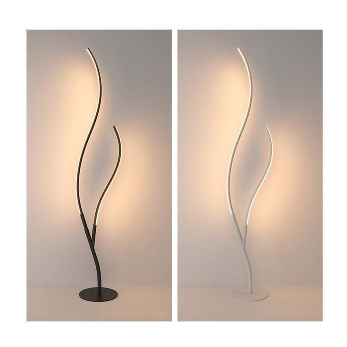 ZCTOP LED Eckstehlampe in Baumzweig-Design mit Fernbedienung, Modernes Design in Schwarz, Neutralweiß - Bild 1