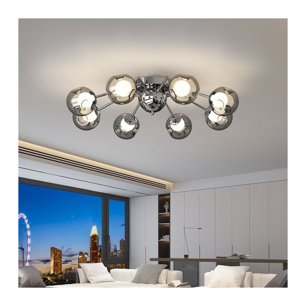 ZCTOP LED Kronleuchter im skandinavischen Design aus Metall in Chrom - Bild 1