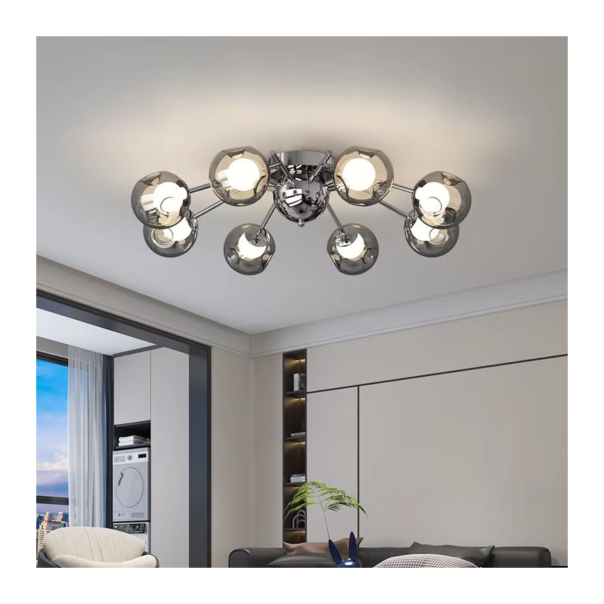 ZCTOP LED Kronleuchter im skandinavischen Design aus Metall in Chrom - Bild 3