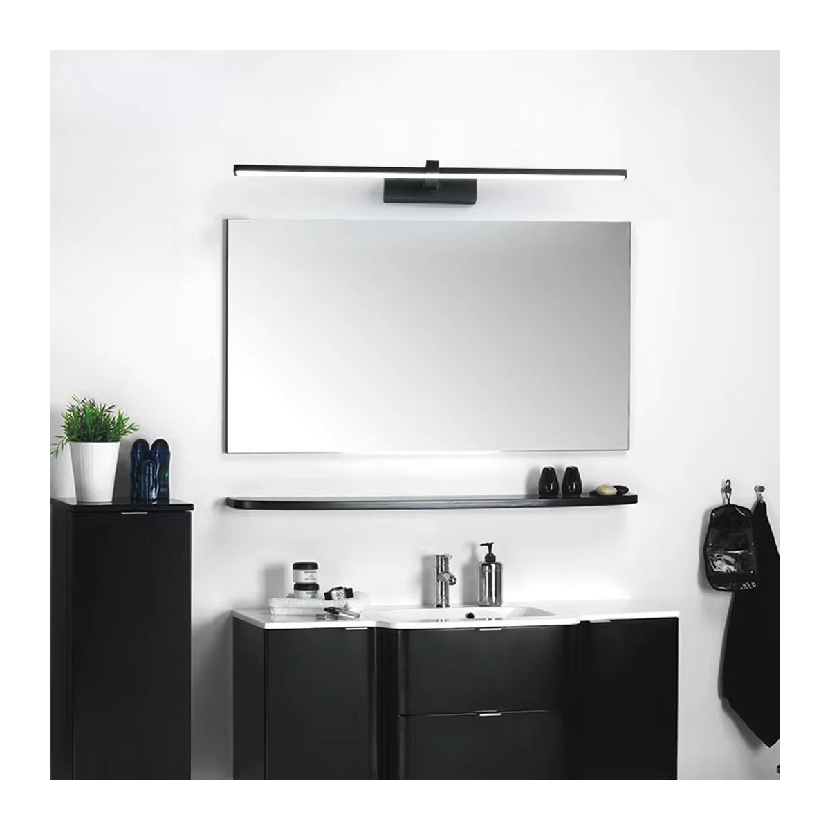 ZCTOP Minimalistische LED-Wandleuchte in Schwarz für Badezimmer und Wohnzimmer - Bild 4