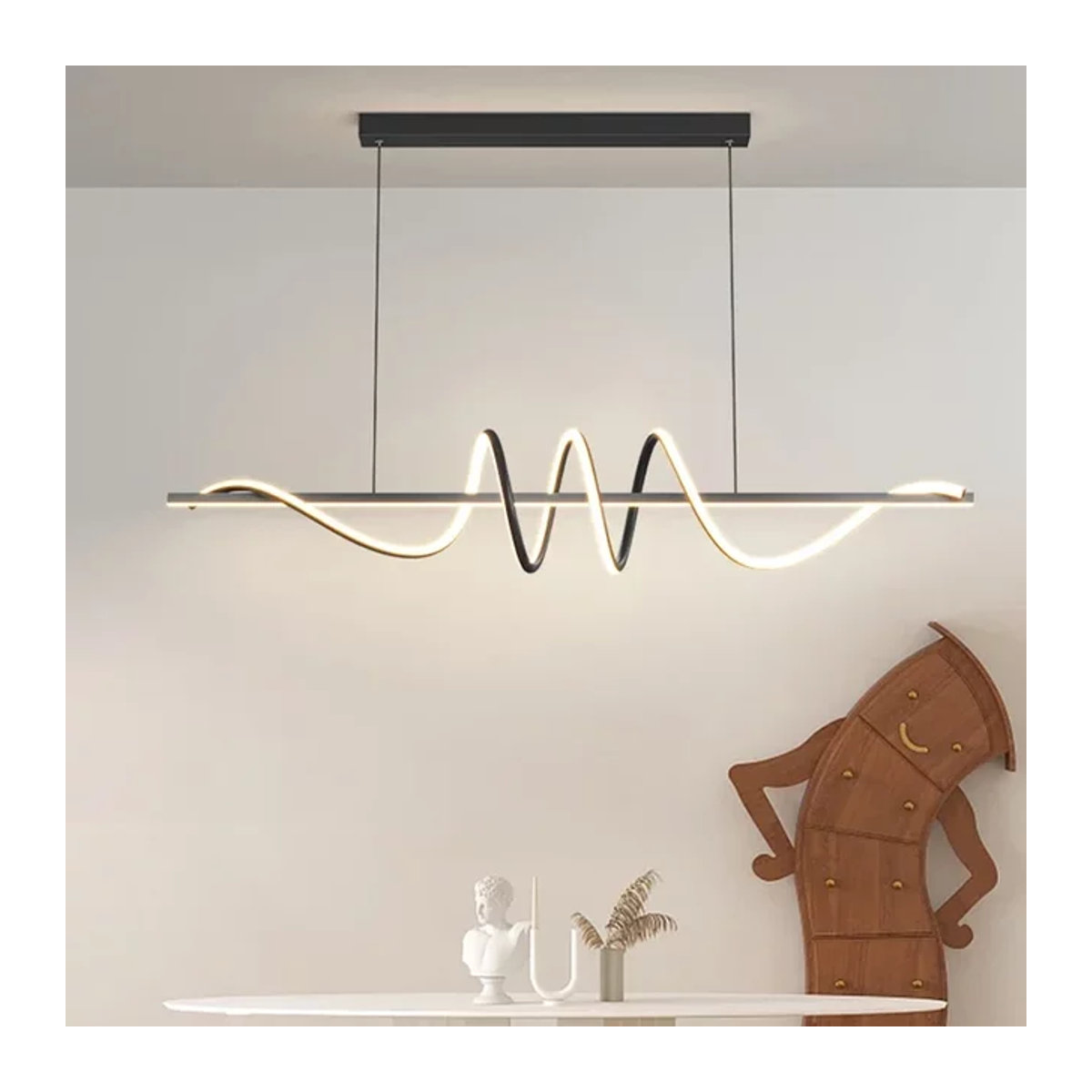 ZCTOP Moderne LED-Pendelleuchte in minimalistischem Design für Esszimmer und Küche, erhältlich in Weiß oder Schwarz - Bild 1