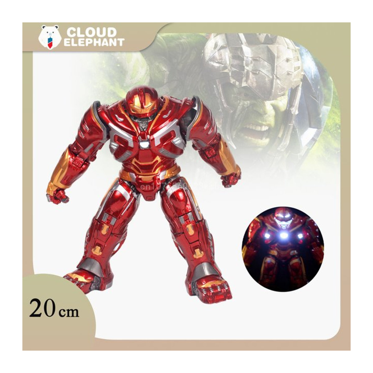 Zd Iron Man Actionfigur Hulkbuster MK50 MK85 aus PVC mit Licht, rote Dekofigur für deinen Schreibtisch, Höhe: 20 cm - Bild 1