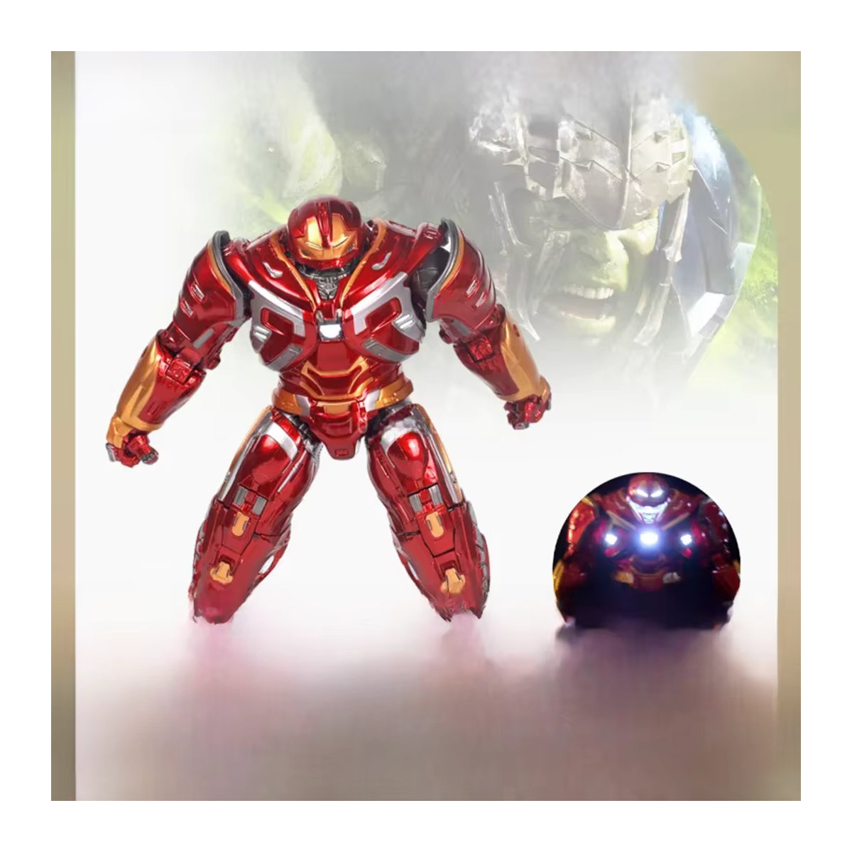 Zd Iron Man Actionfigur Hulkbuster MK50 MK85 aus PVC mit Licht, rote Dekofigur für deinen Schreibtisch, Höhe: 20 cm - Bild 7