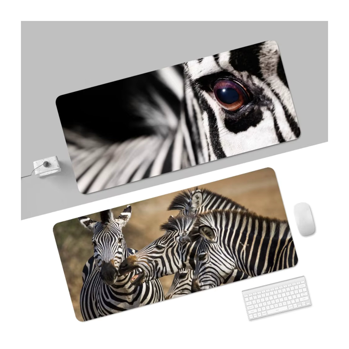 Zebra Extra Large Gaming Mouse Pad mit Animal Print in Mehrfarbig - Bild 2