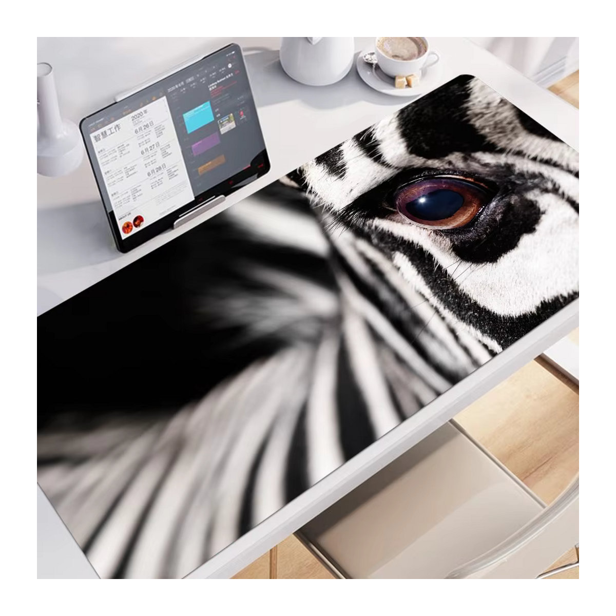 Zebra Extra Large Gaming Mouse Pad mit Animal Print in Mehrfarbig - Bild 3