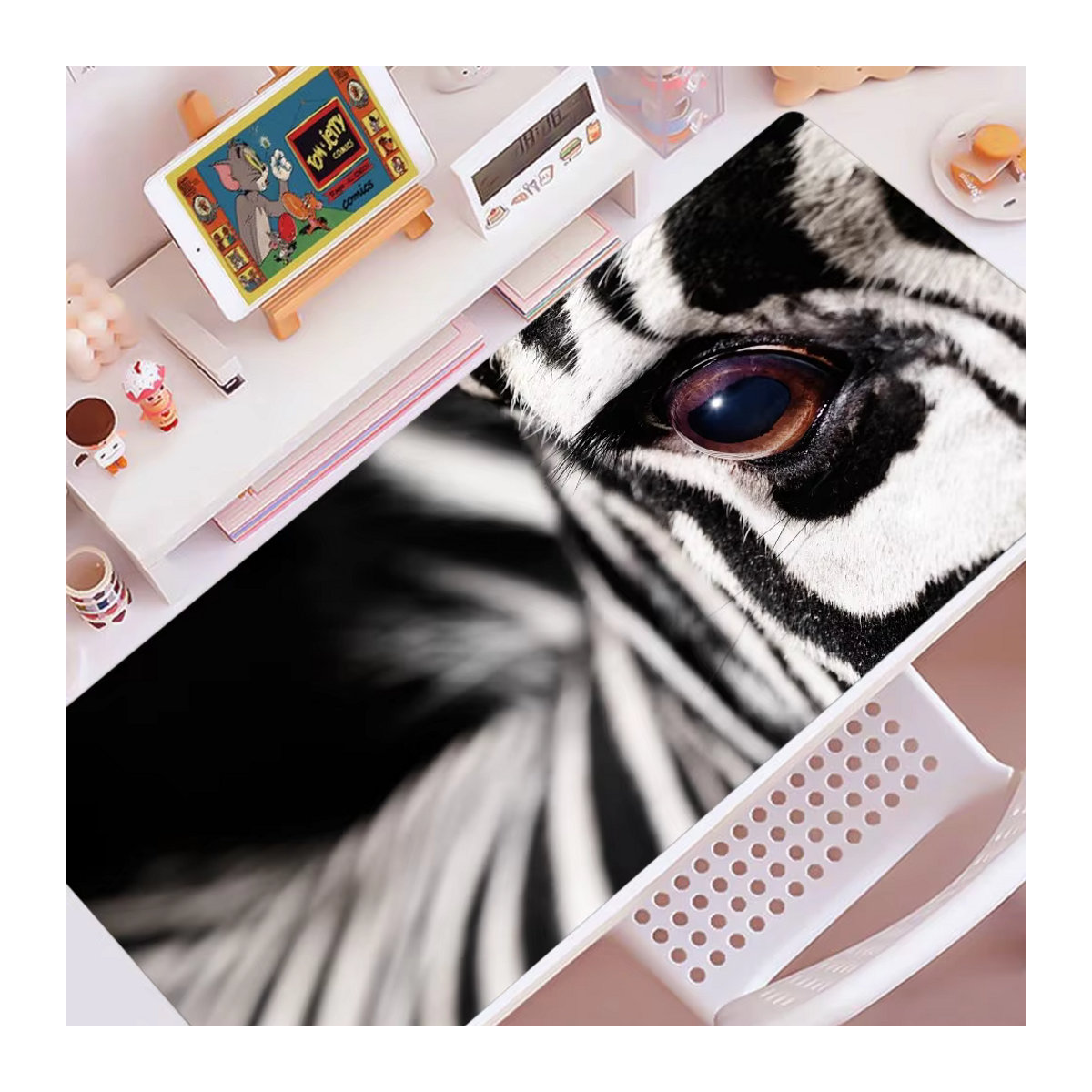 Zebra Extra Large Gaming Mouse Pad mit Animal Print in Mehrfarbig - Bild 4
