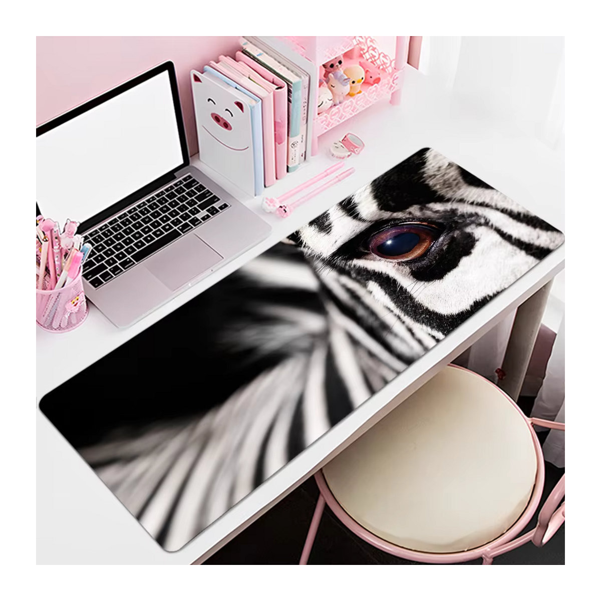 Zebra Extra Large Gaming Mouse Pad mit Animal Print in Mehrfarbig - Bild 5