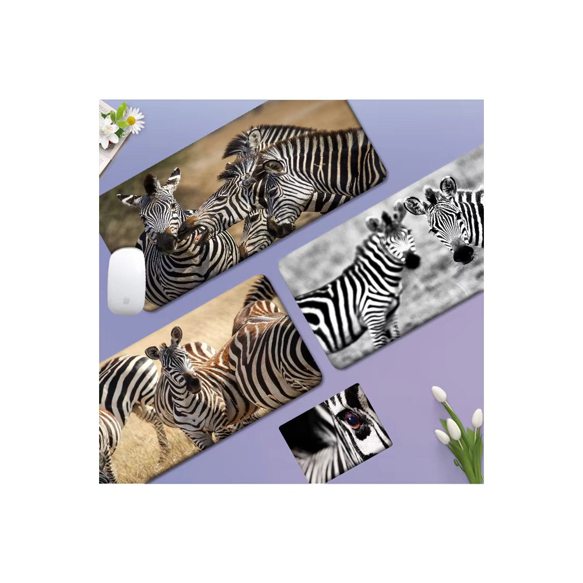 Zebra Extra Large Gaming Mouse Pad mit Animal Print in Mehrfarbig - Bild 6