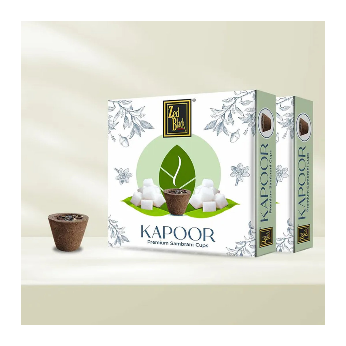 Zed Black Kampfer Sambrani Dhoop Tassen 2er Pack, Braune Kräuter-Räucherkegel für Meditation, Puja und Aromatherapie - Bild 2