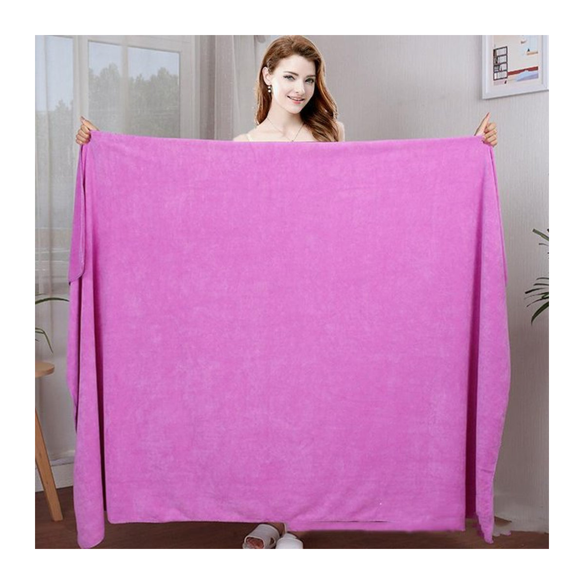 Zeling Mikrofaser-Badetuch in Lichtlila, super saugfähig und schnelltrocknend, B/H: 60 x 90 cm - Bild 1