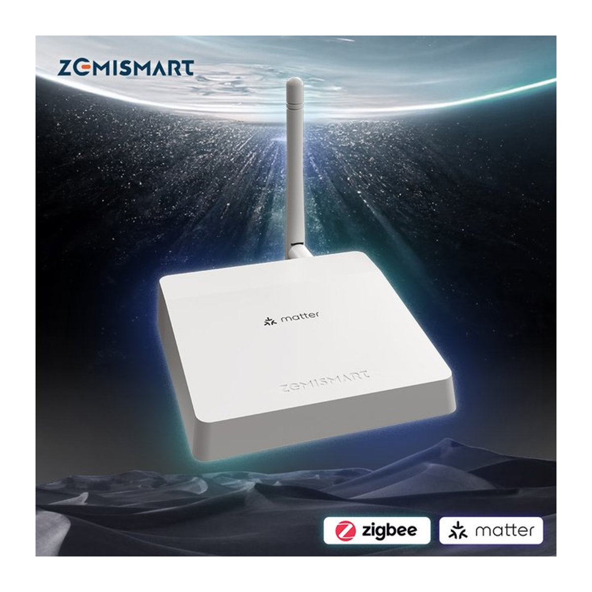 Zemismart Matter Zigbee Hub M6 Home Bridge Gateway mit externer Antenne in Weiß - Bild 1