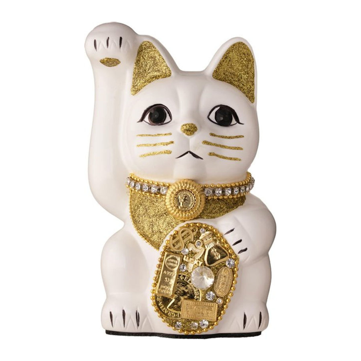 Zen-style-Selection Glückskatze Keramik Weiß mit erhobener rechter Pfote als Feng Shui Ornament - Bild 1