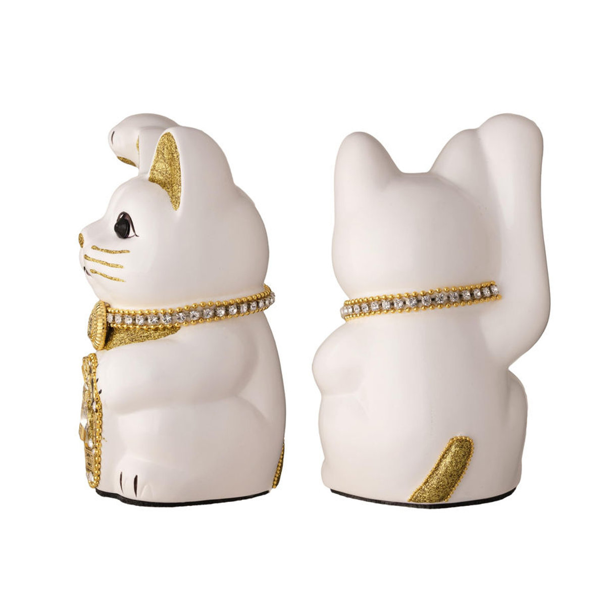 Zen-style-Selection Glückskatze Keramik Weiß mit erhobener rechter Pfote als Feng Shui Ornament - Bild 2