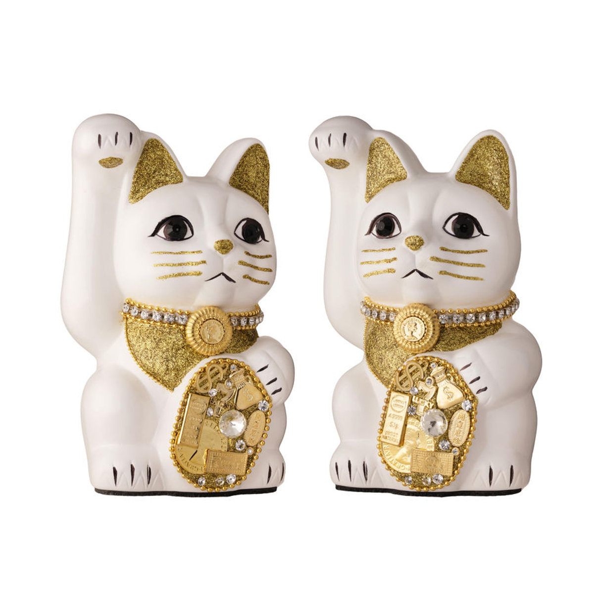 Zen-style-Selection Glückskatze Keramik Weiß mit erhobener rechter Pfote als Feng Shui Ornament - Bild 3