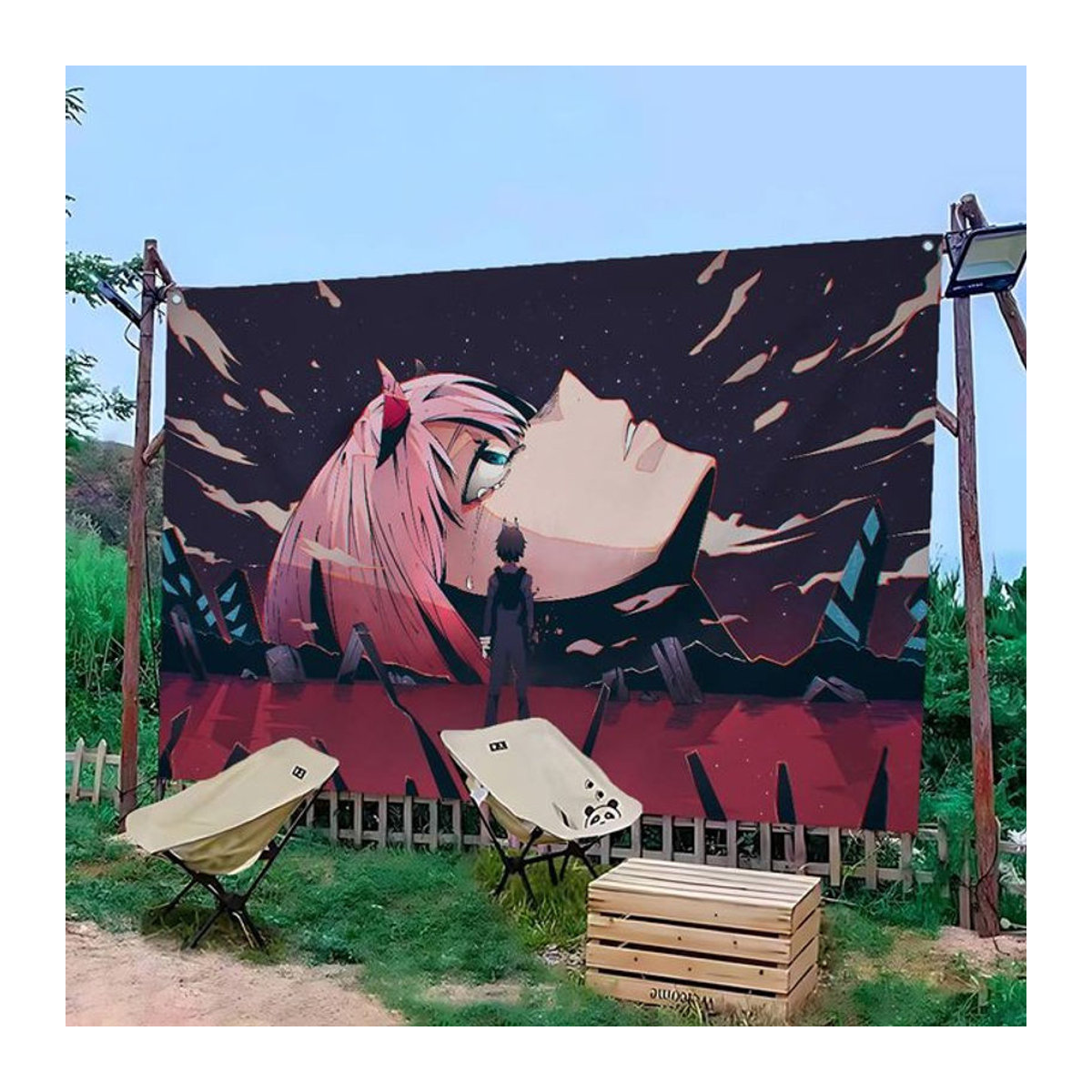 Zero Two Darling In The FranXX Wandbehang mit Textil-Banner in Mehrfarbig - Bild 1