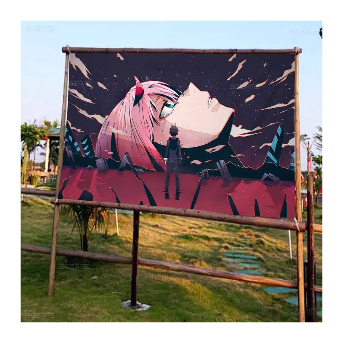 Zero Two Darling In The FranXX Wandbehang mit Textil-Banner in Mehrfarbig - Bild 4