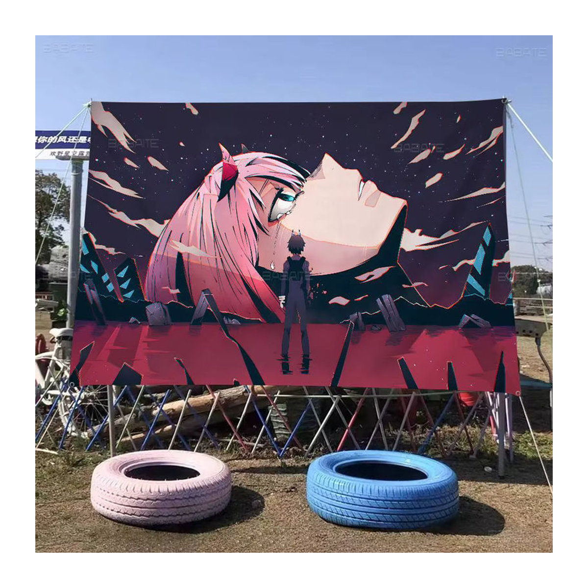 Zero Two Darling In The FranXX Wandbehang mit Textil-Banner in Mehrfarbig - Bild 6