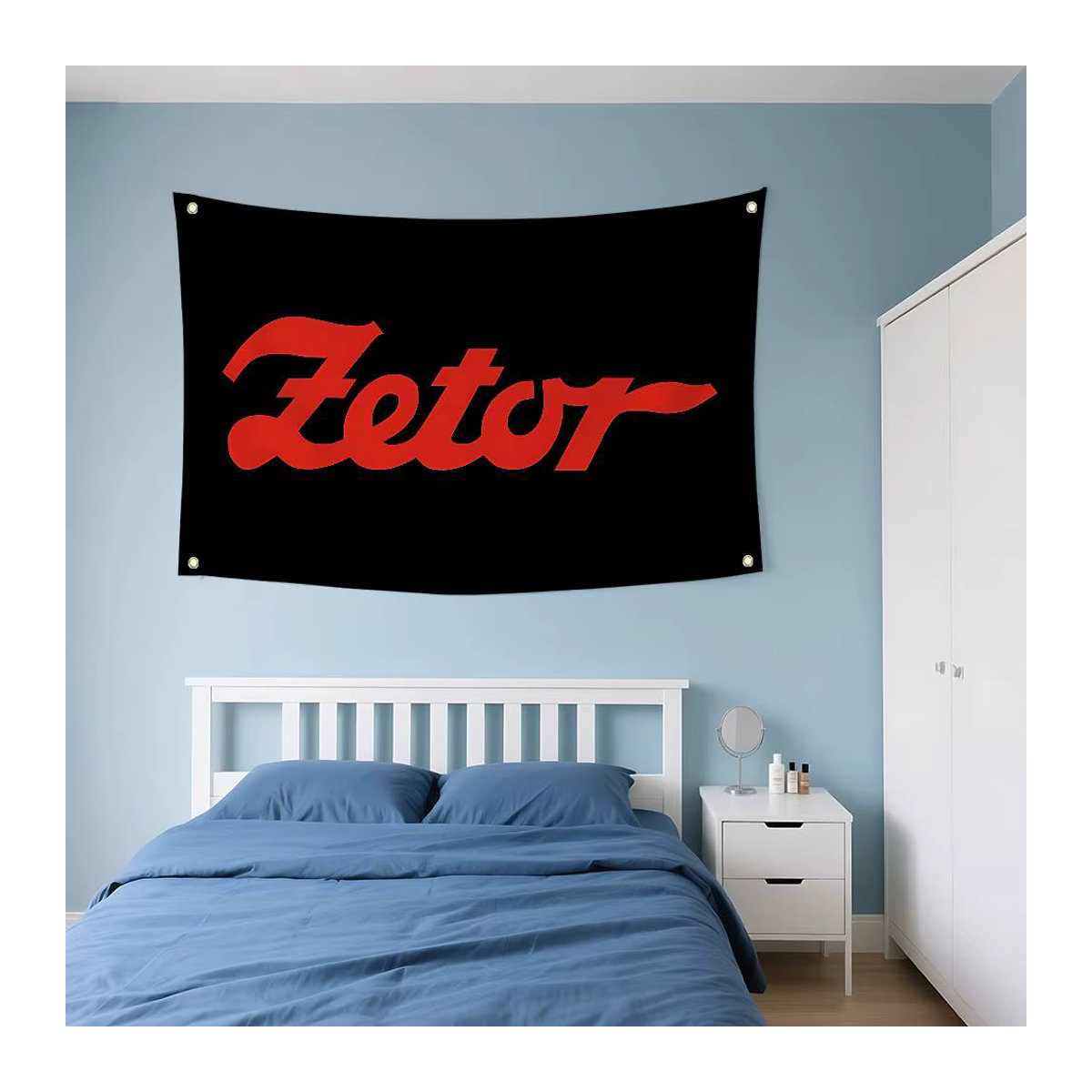 Zetors Traktor-Flagge als hängende Textil-Dekoration in Schwarz für dein Zuhause oder Outdoor - Bild 3