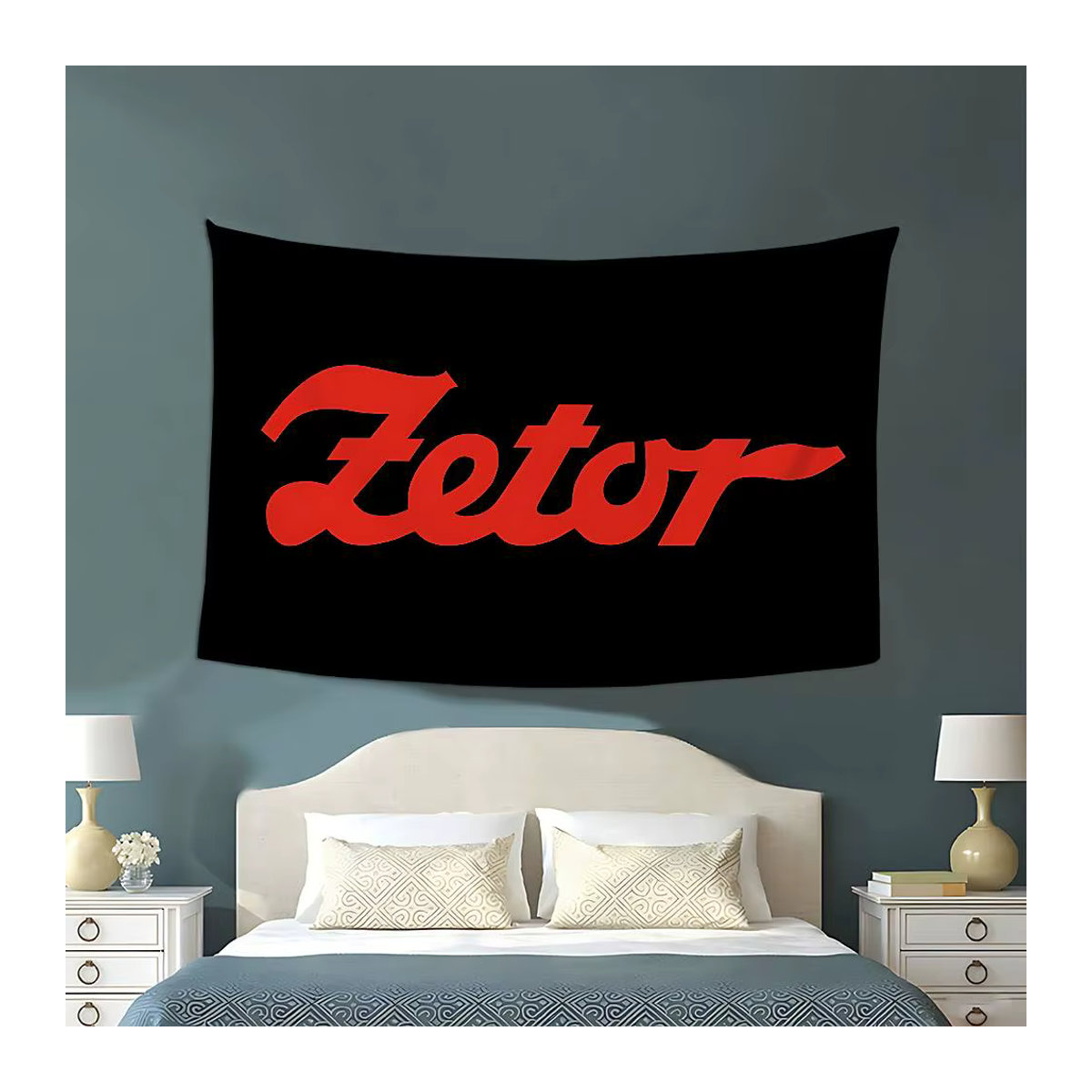 Zetors Traktor-Flagge als hängende Textil-Dekoration in Schwarz für dein Zuhause oder Outdoor - Bild 4
