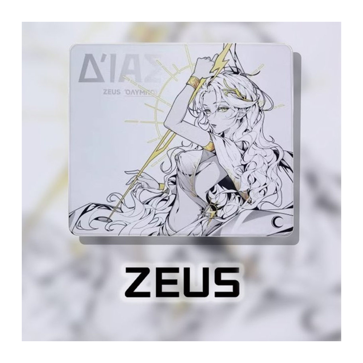 Zeus XSoft Gaming-Mauspad Weiß Abstrakt B: 48 cm, T: 40 cm - Bild 1