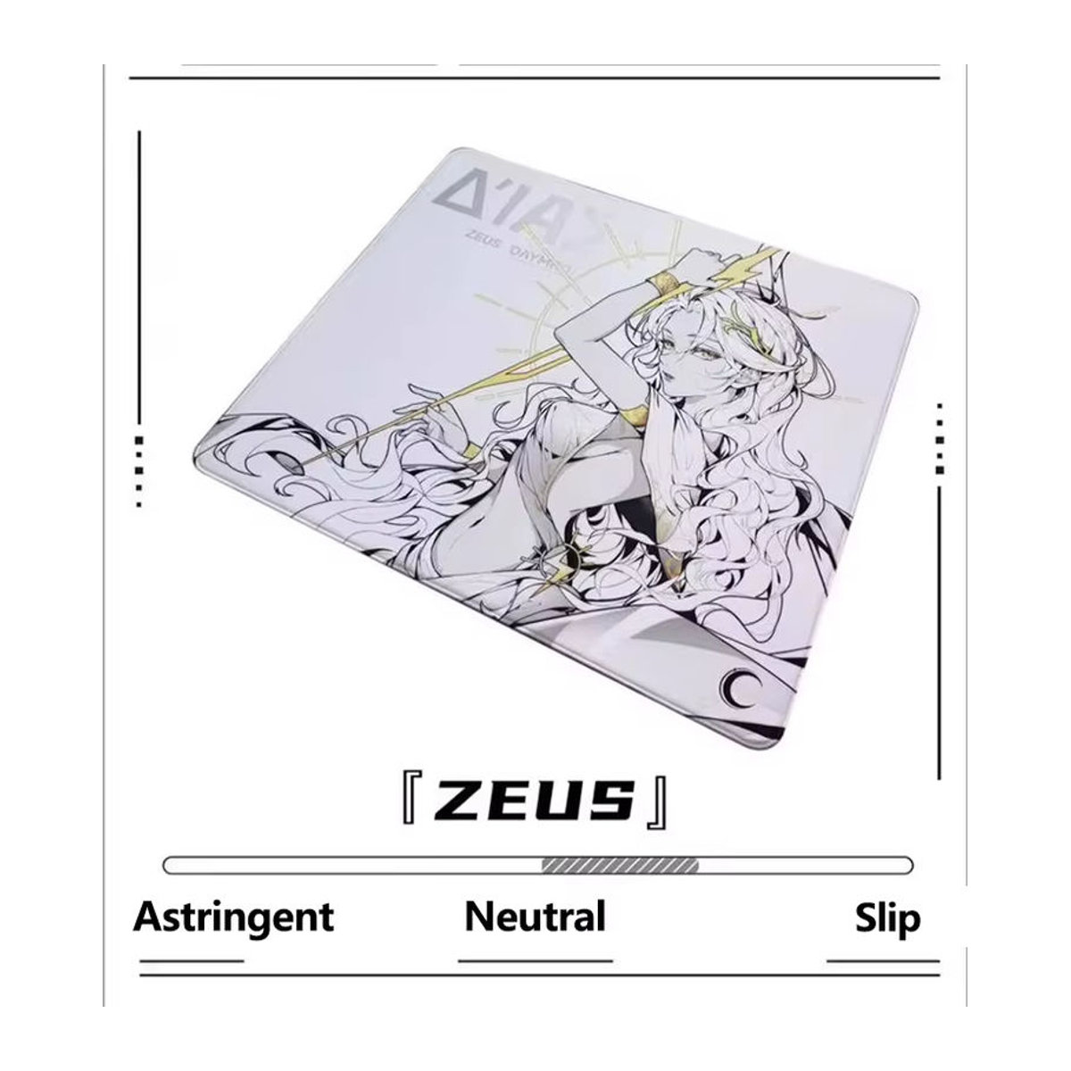 Zeus XSoft Gaming-Mauspad Weiß Abstrakt B: 48 cm, T: 40 cm - Bild 2
