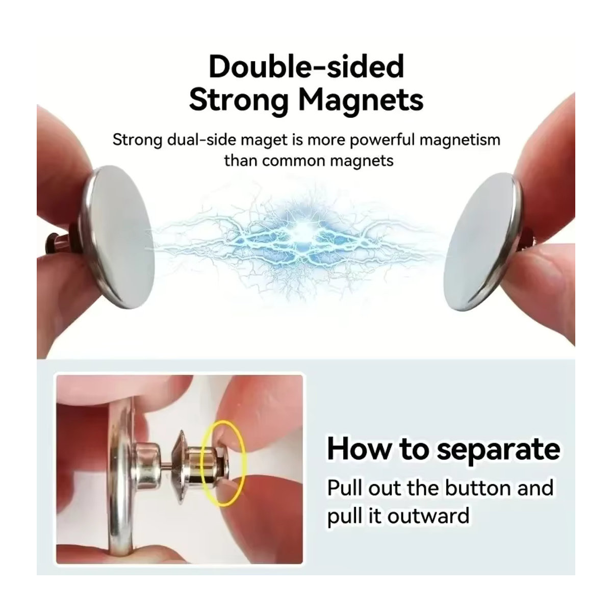 ZEXEF Magnetische Vorhang-Magnetbinder mit Rückennägeln in Silber für Schlafzimmer und Büro - Bild 4