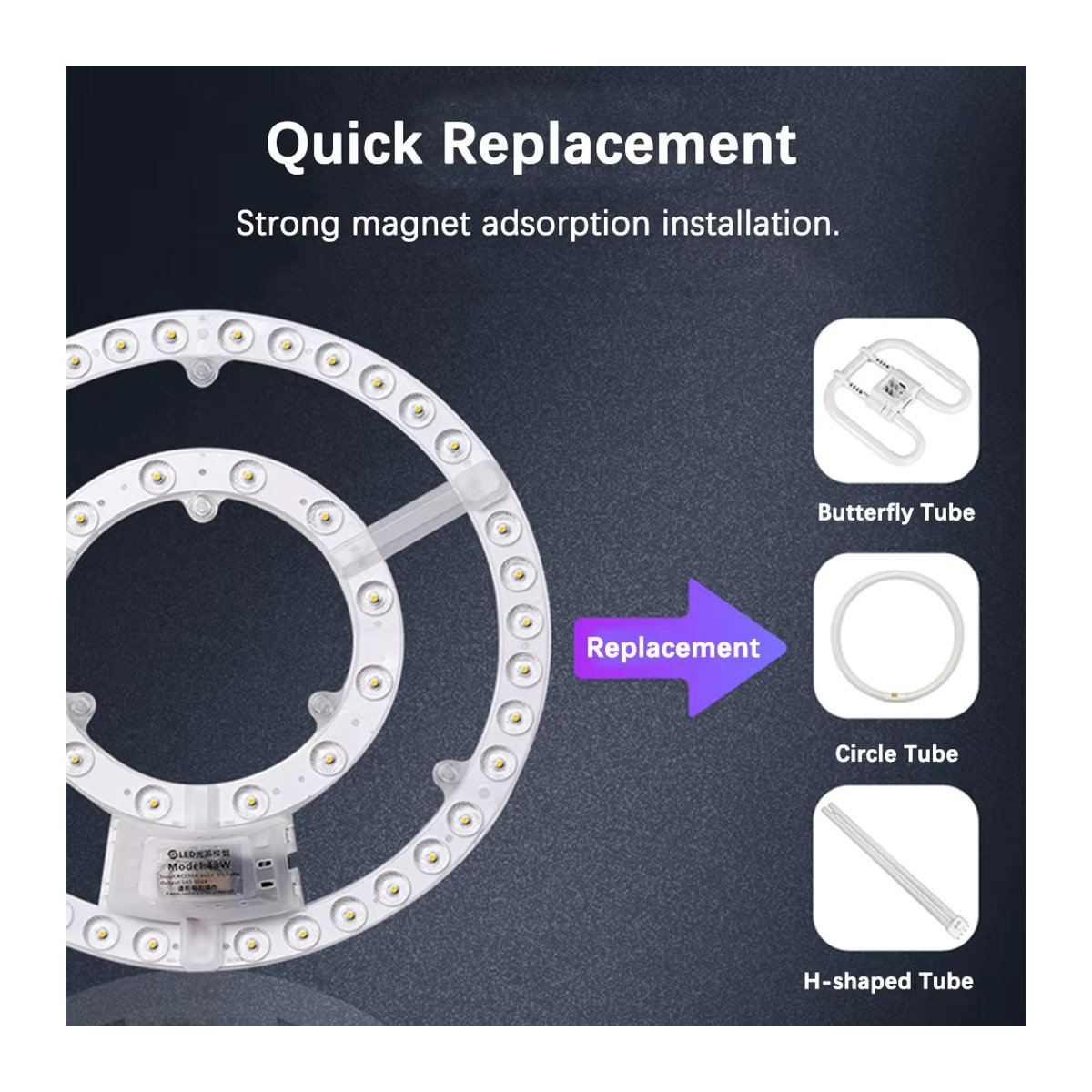 ZGREDED LED-Panel-Nachrüstplatine als Ersatz-LED-Modul für Deckenleuchten, runder Ring, minimalistisches Design - Bild 3