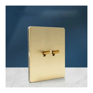 ZhaoNuoTe Wandleuchte aus Edelstahl in Gold mit minimalistischem Design und 2-Wege-Kippschalter