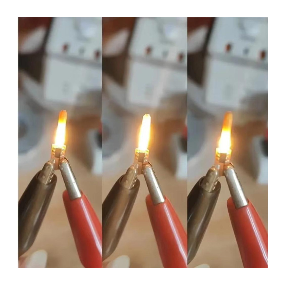 Zhen Qin Global 10er Set LED Flammenkerzen mit flackerndem Licht, Warmweiß, 1800K, 3V Filament COB Diode für DIY Dekoration - Bild 2