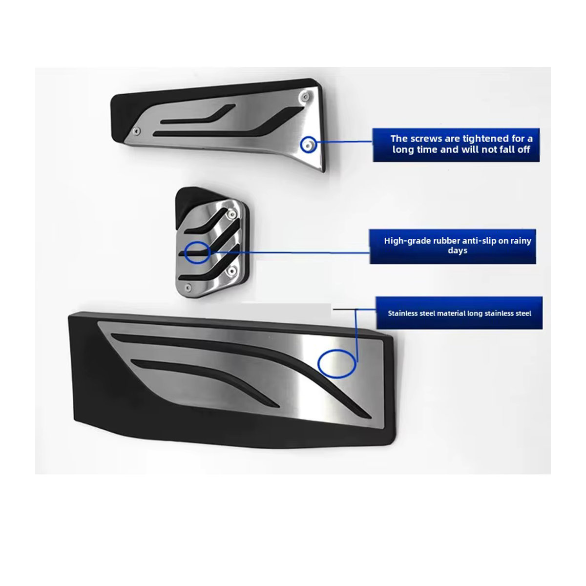 Zhengyuhan Auto Fußpedal-Set aus Metall für BMW 1 2 3 4 Serie M3 M4 E87 E90 F20 F21 F30 F32 F36 F80 F82 in Silber - Bild 3