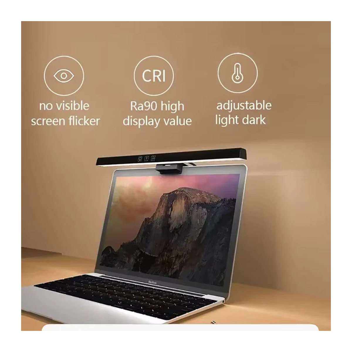 ZHIYU 2er-Set LED Monitor Lichtleiste zur Augenpflege in Schwarz, USB-betrieben mit stufenlosem Dimmen, Breite: 33 cm - Bild 2