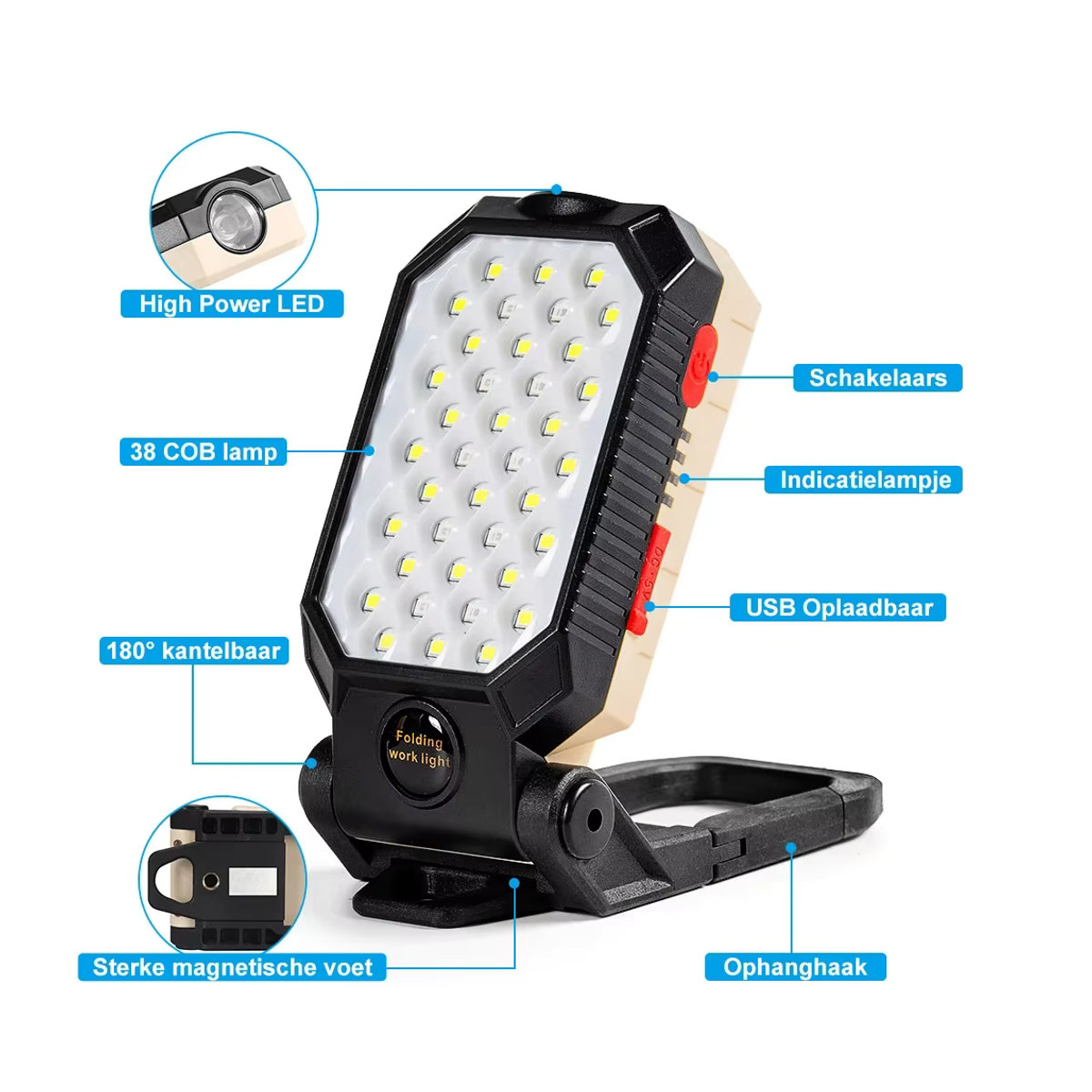 ZHIYU LED COB Arbeitsleuchte, tragbare wieder - Bild 3