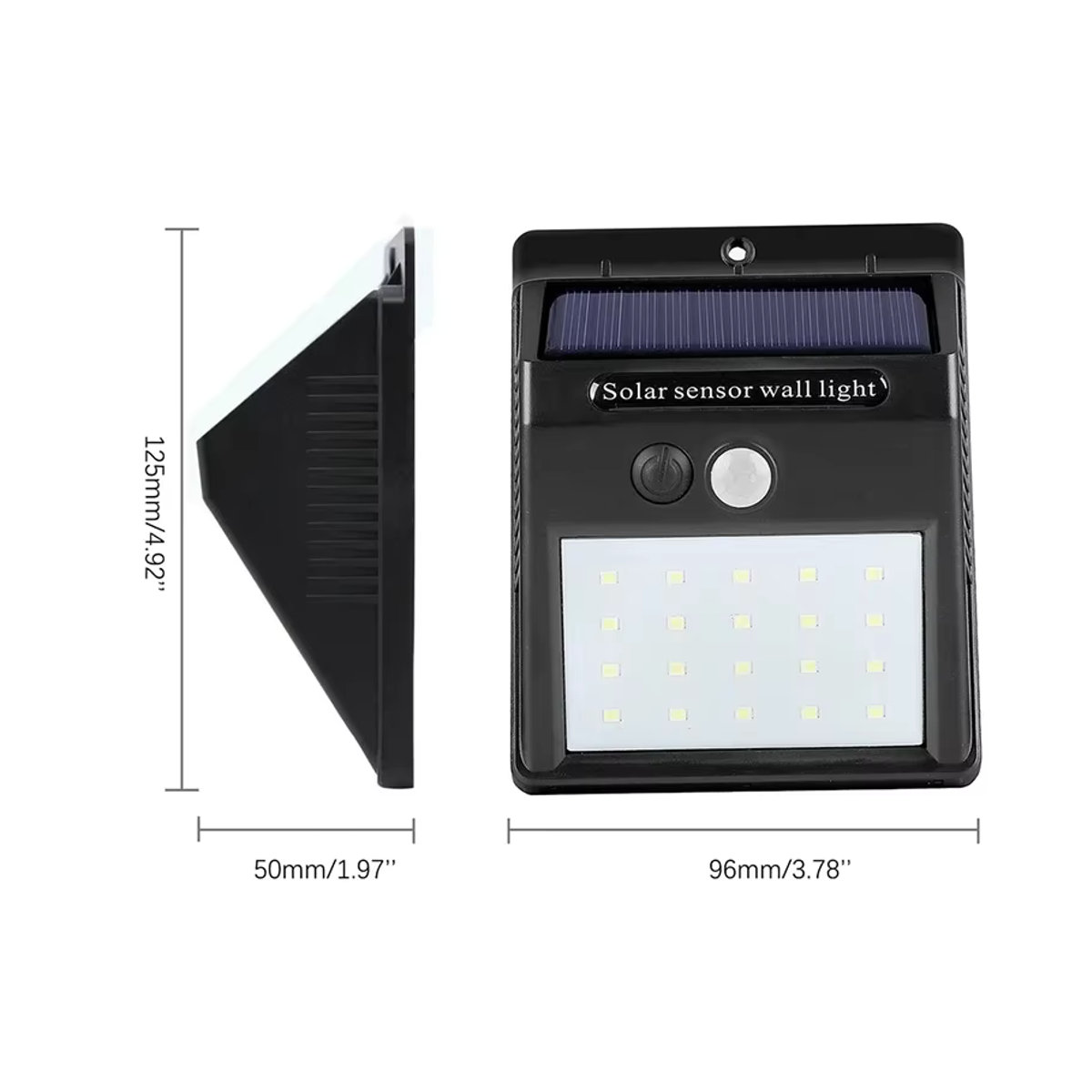 ZHIYU LED Solar-Wandleuchte in Schwarz mit Bewegungssensor und 3 Modi für Garten und Veranda - Bild 2