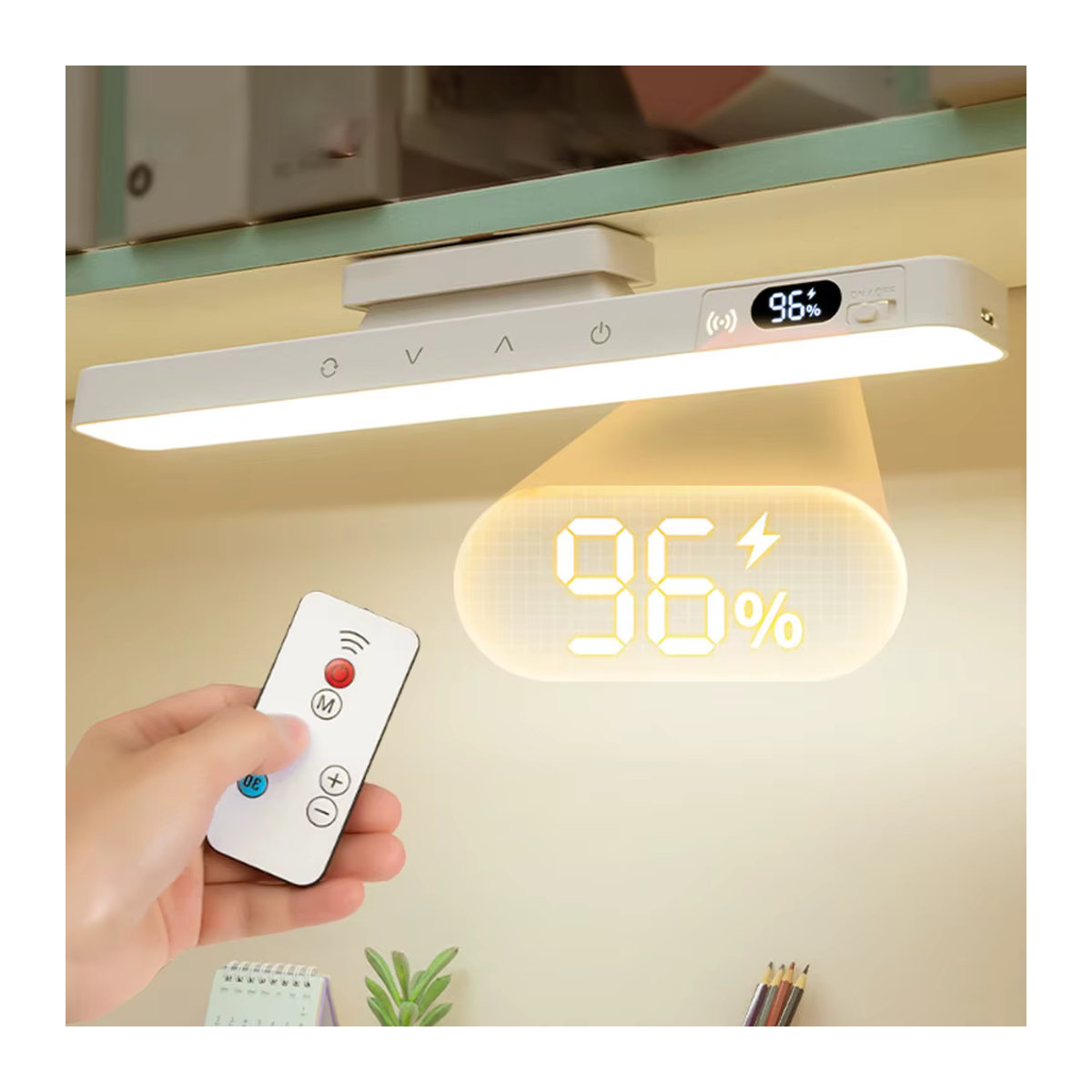 ZHIYU LED Touch-Tischlampe in Weiß mit magnetischer Befestigung und wiederaufladbarem Akku für Schreibtisch, Schrank oder Nachttisch - Bild 2