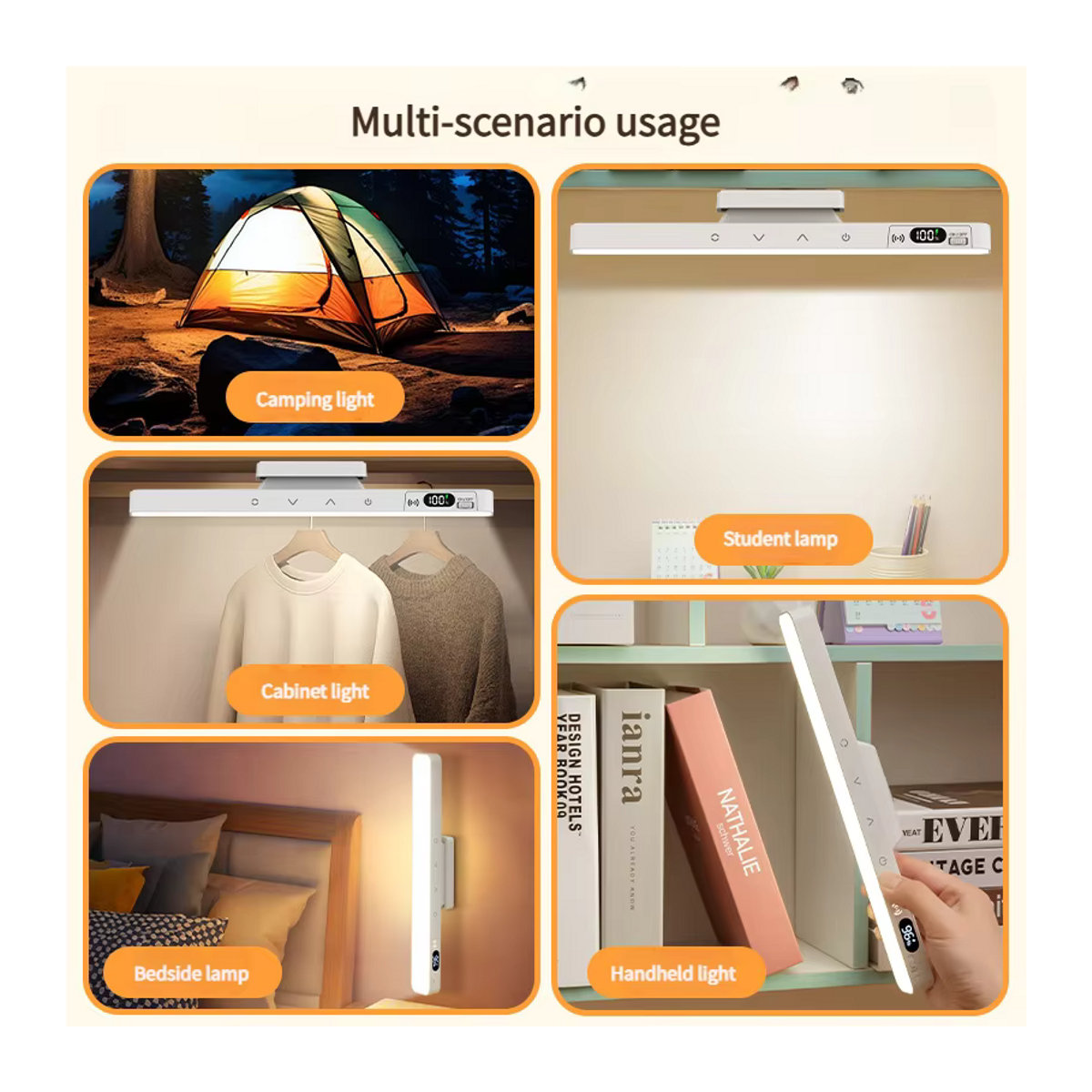 ZHIYU LED Touch-Tischlampe in Weiß mit magnetischer Befestigung und wiederaufladbarem Akku für Schreibtisch, Schrank oder Nachttisch - Bild 4