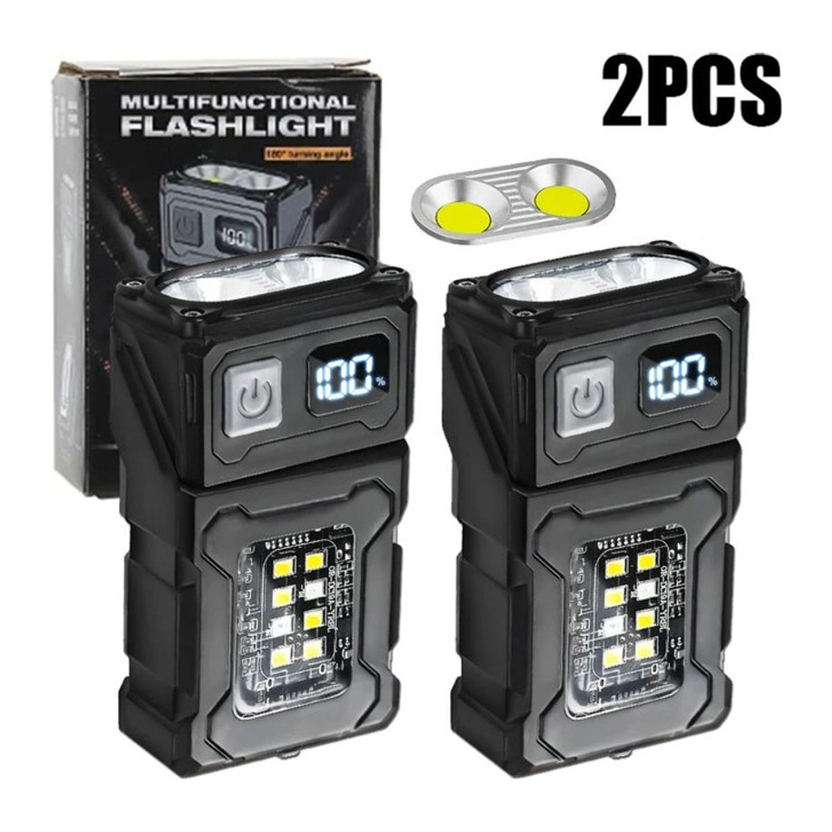 ZHIYU Mini-LED-Taschenlampe mit Magnet und rotem Warnlicht für Camping, Angeln und Wandern - Bild 1