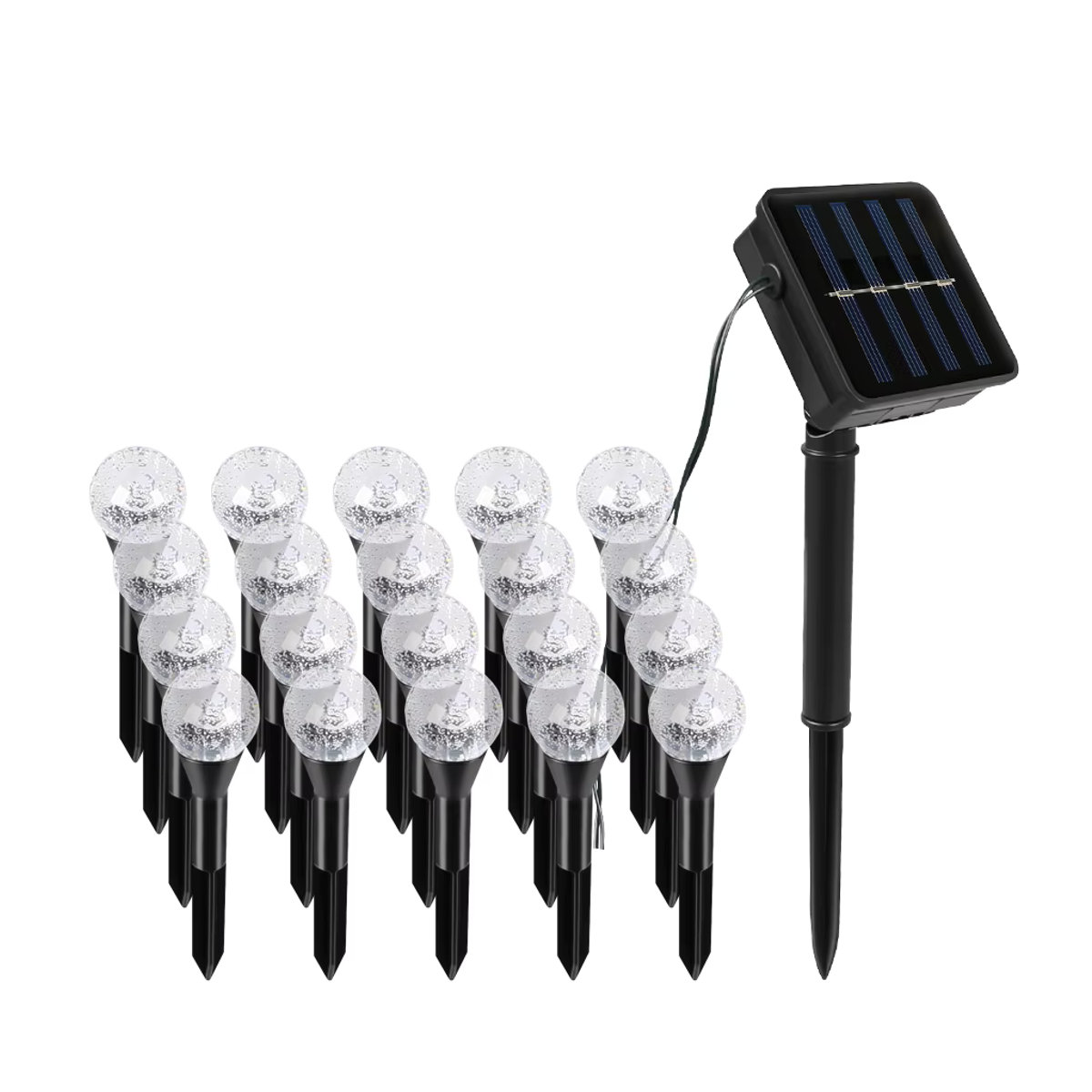 ZHIYU Solar-LED-Lichterkette mit 20 LEDs für den Außenbereich in Schwarz - Bild 6